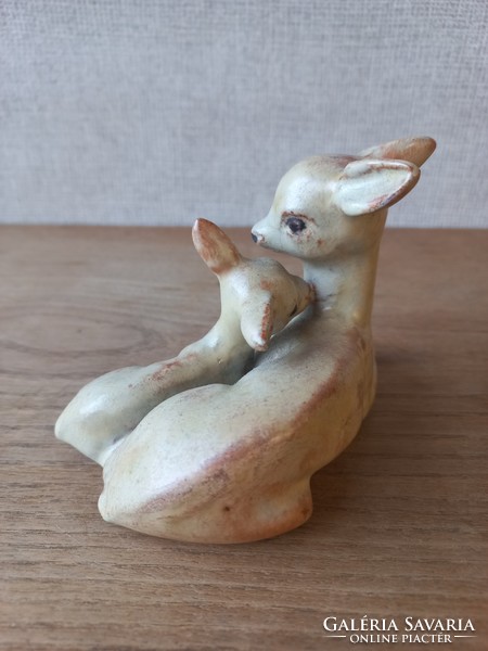 Pair of ceramic deer