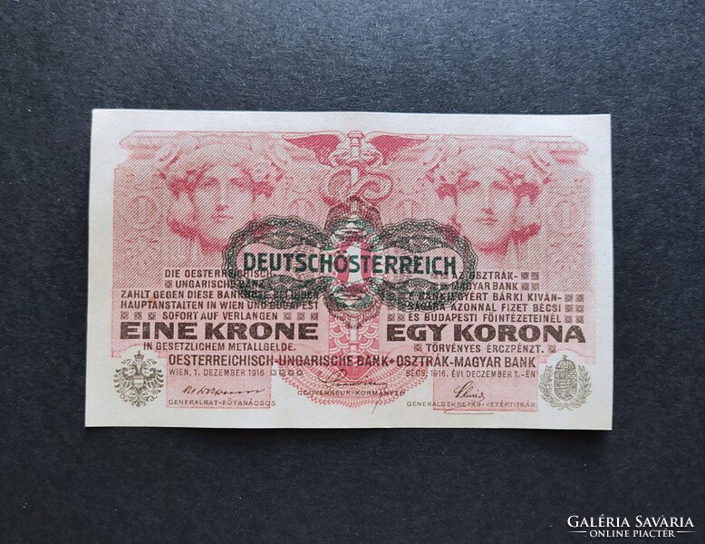 1 Korona 1916, ef, d.Ö. Overprinting