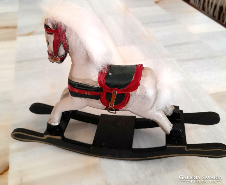 Antique old wooden toy rocking horse
