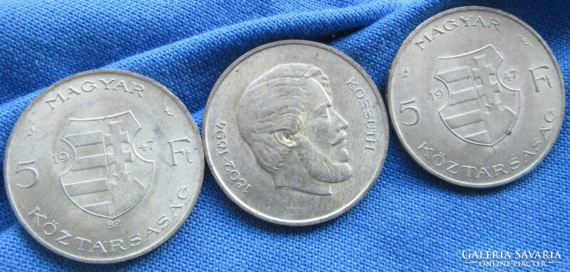 3 pieces of silver 5 ft 1947 unworn