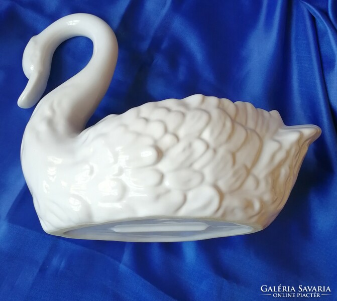 Antik porcelán hattyú kaspó 32 cm