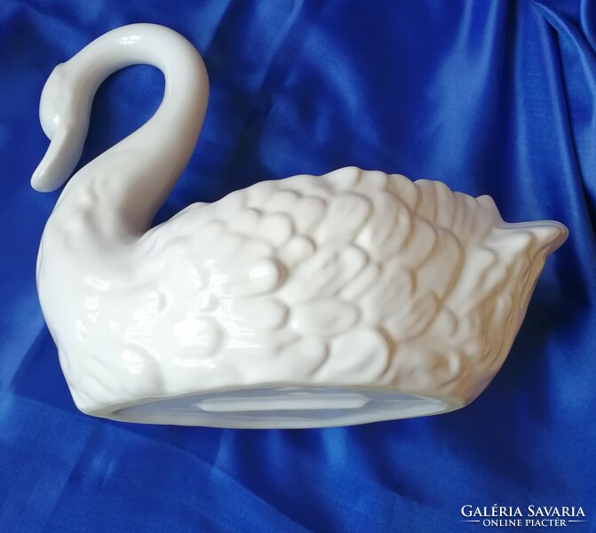 Antique porcelain swan bowl 32 cm