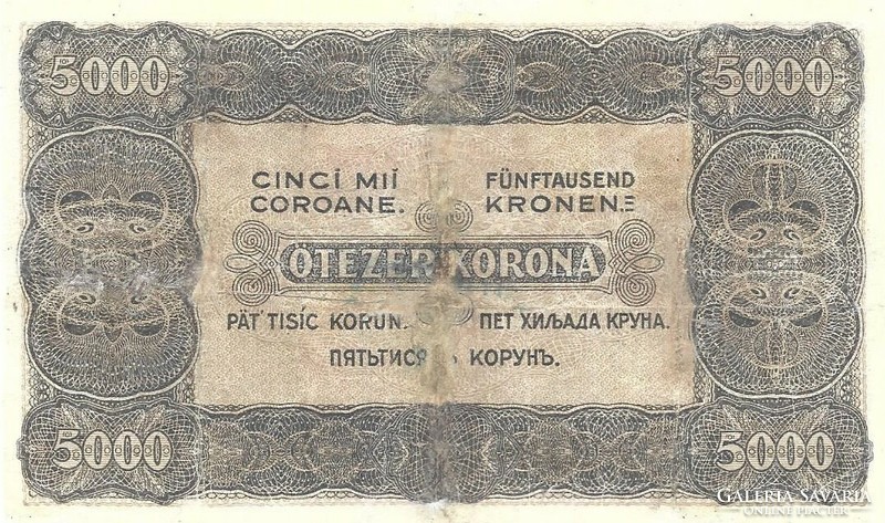 5000 Korona 1923 banknote press restored stamped