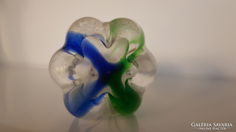 Régi fújt színezett üveg váza szálváza 20.5 cm