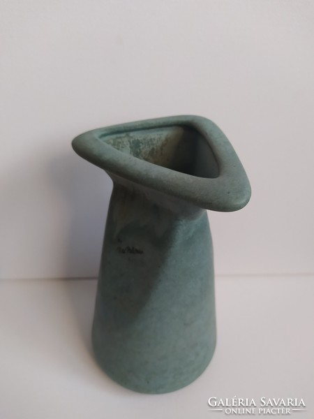 Special matte turquoise ceramic vase