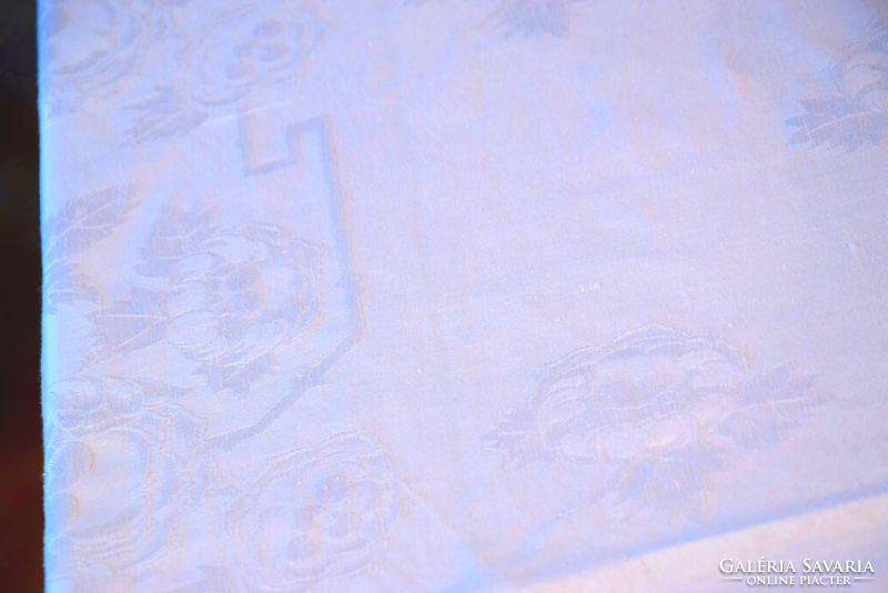 Never used art deco old damask tablecloth tablecloth rare peony pattern 153 x 127