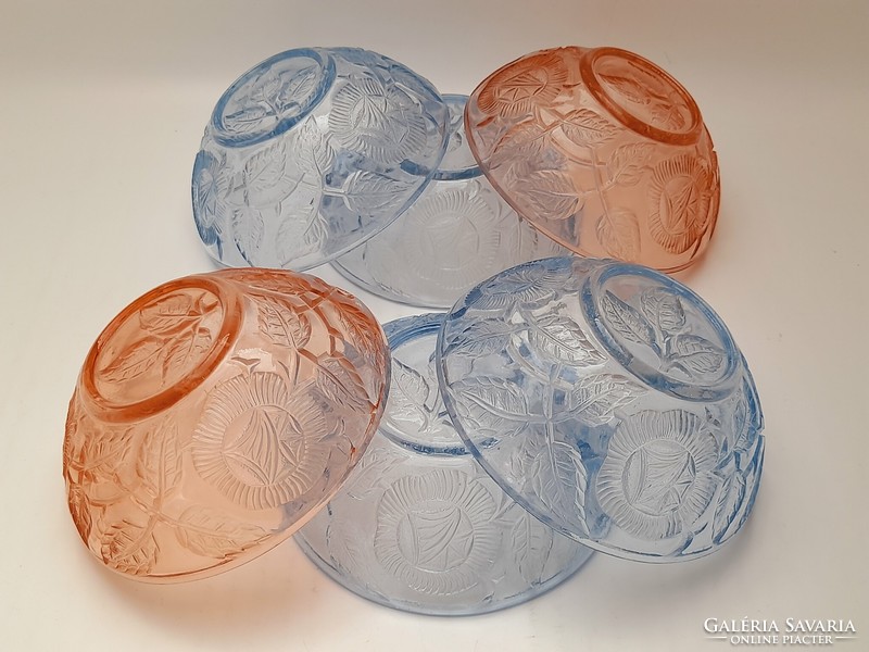 Colored glass compote, muesli, ice cream bowls, 6 in one
