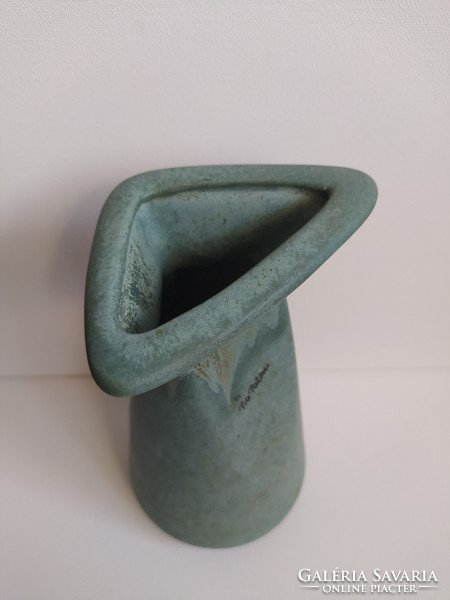 Special matte turquoise ceramic vase