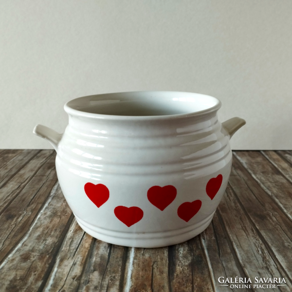 Retro heart-shaped granite small kitchen sugar bowl and salt bowl