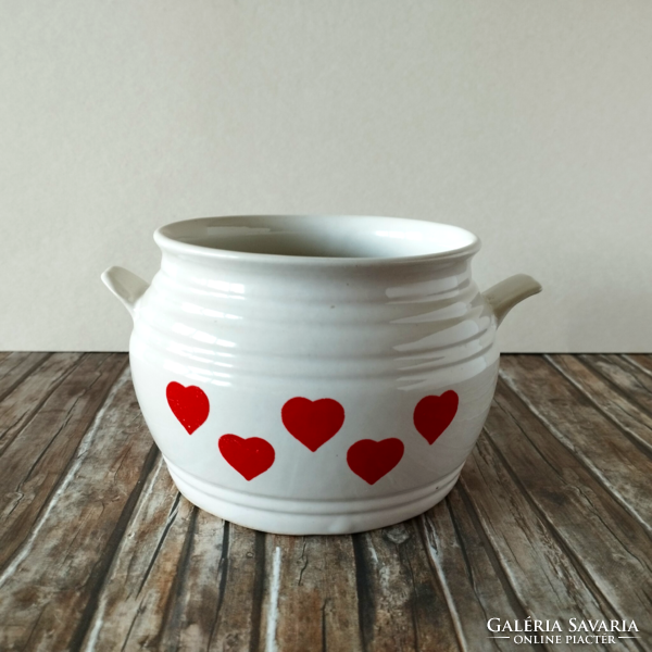 Retro heart-shaped granite small kitchen sugar bowl and salt bowl