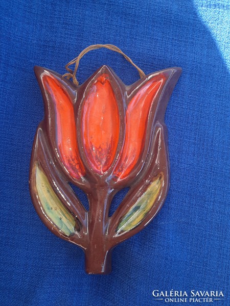 Retro kerámia tulipán falidísz