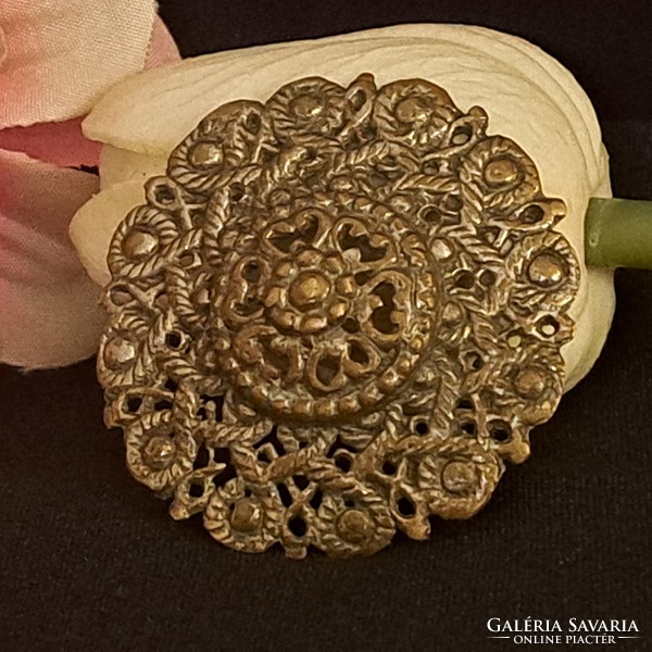 Silver-plated craftsman brooch