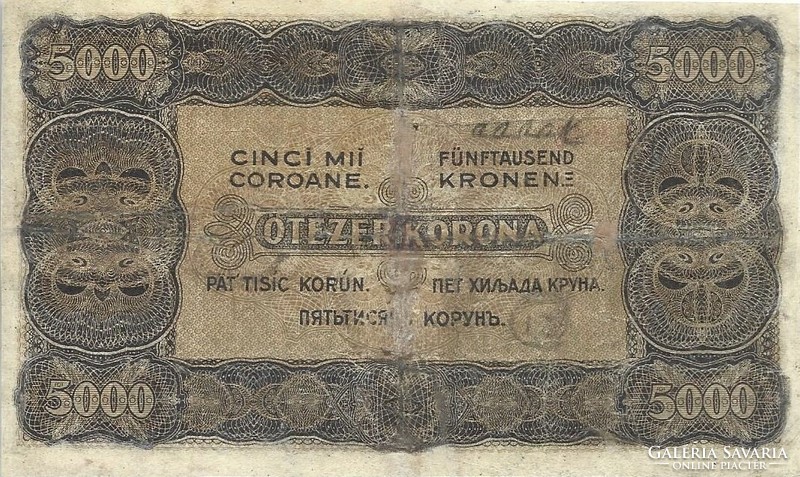 5000 korona / 40 fillér 1923 Nyomdahely nélkül Restaurált 1.