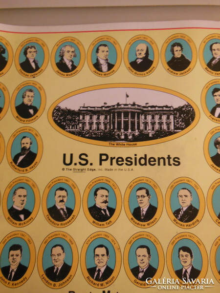 Coaster - 42 with the image of the president of the USA - 44 x 29 cm - the back corner is a little broken - the front is not visible!