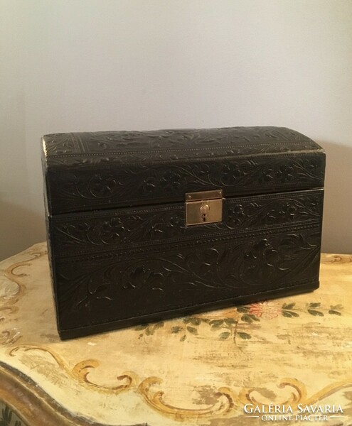 Antique leather jewelry box with free shipping