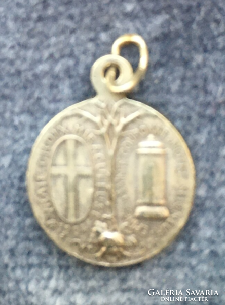 Old silver-plated pendant in memory of Saint Isaac