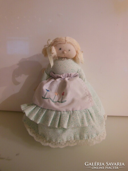 Doll - 19 x 14 cm - textile - soft - cotton - retro - German - flawless