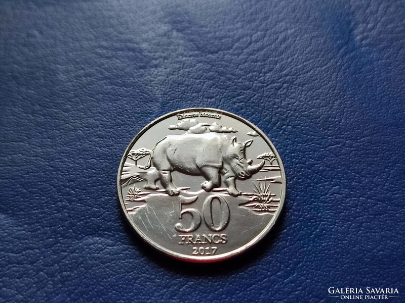 Katanga 50 francs / 50 francs 2017 rhinoceros! Ouch! Rare!