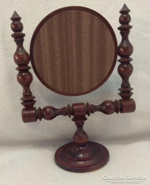 Carved wooden rotating vanity mirror/ shaving mirror