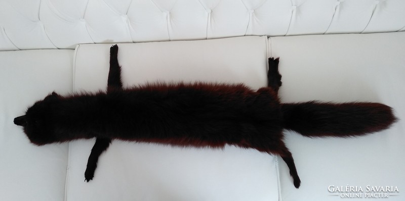 Fox fur brown, beautiful, flawless 115 cm long, fur, boa, real fur, fluffy