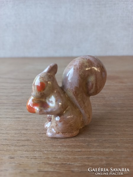 Mini ceramic squirrel figure