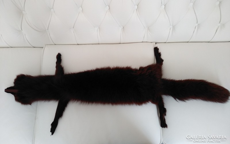 Fox fur brown, beautiful, flawless 115 cm long, fur, boa, real fur, fluffy