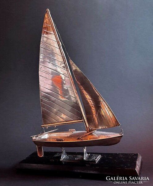 An extremely rare large Spanish silver sailboat. 595 grams