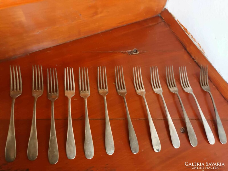 Antique marked alpaca cutlery set - cutlery set of 43 pieces