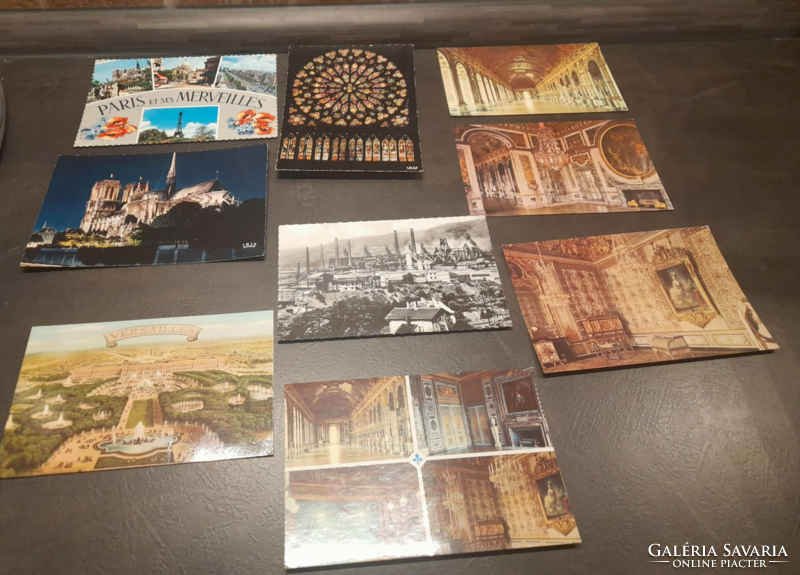 9 French postcards in one