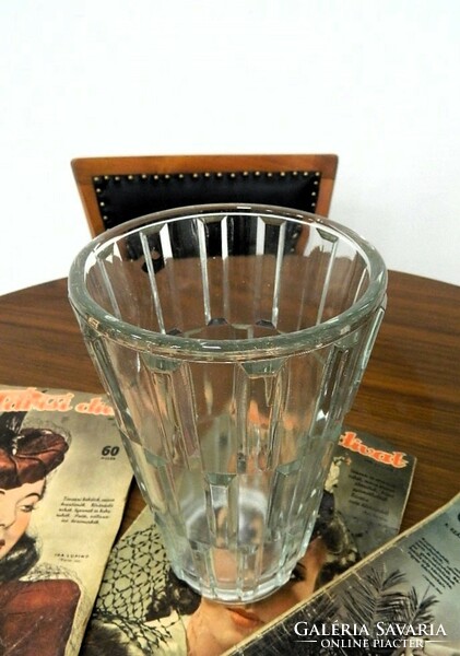 Original art deco / bauhaus glass vase with a clean design