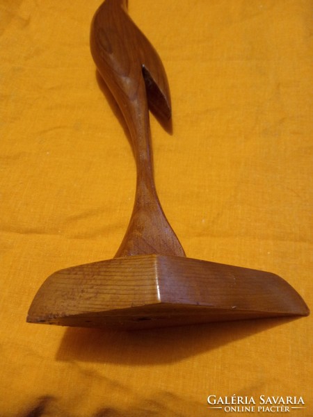 Vintage carved wooden egret.