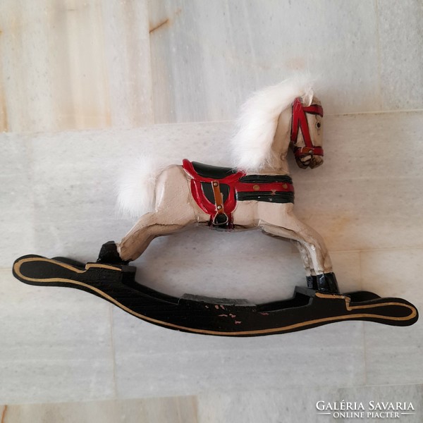 Antique old wooden toy rocking horse