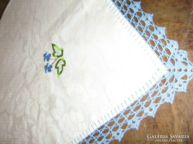 Wonderful handmade crocheted baroque rose and slippery tablecloth