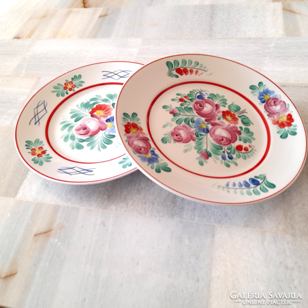 Old Hóllóháza decorative bowl with hand-painted matyó pattern 18 cm 2 pcs