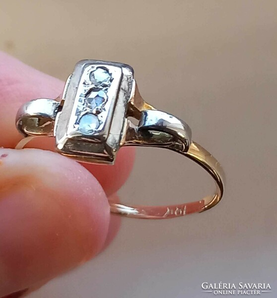 57 Es 18k diamond ring (pink cut) 1920 art deco