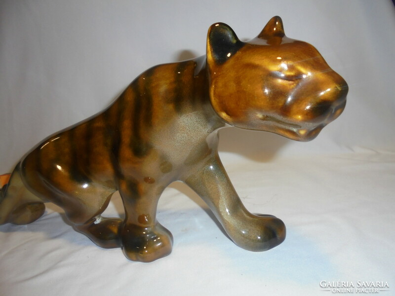 Ceramic tiger figure, nipp, statue - large size