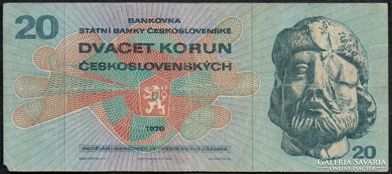 D - 014 -  Külföldi bankjegyek: 1970 Csehszlovákia 20 korona a "mesélő bankjegy"