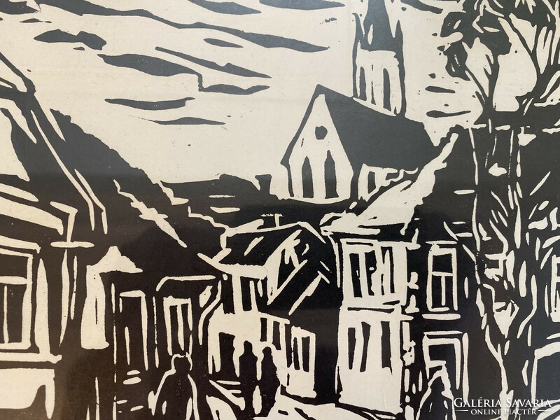 Andor Alexin: marosvásárhely - lino cut