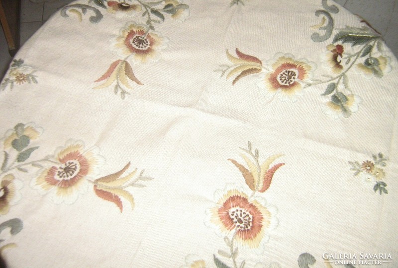 Beautiful hand-embroidered woven tablecloth