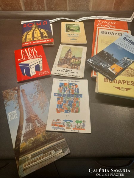 Maps in one, Paris, Budapest, Mátra, Western Europe