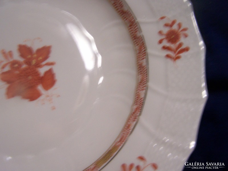 Herend deep plate orange Appony pattern - with error, indicated diameter: 24.5 cm