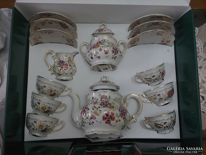 Zsolnay butterfly tea set new unopened