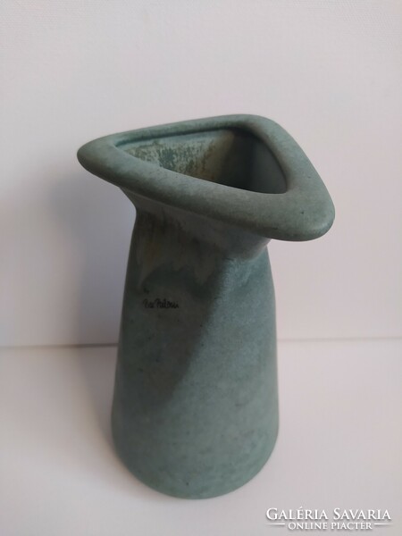 Special matte turquoise ceramic vase