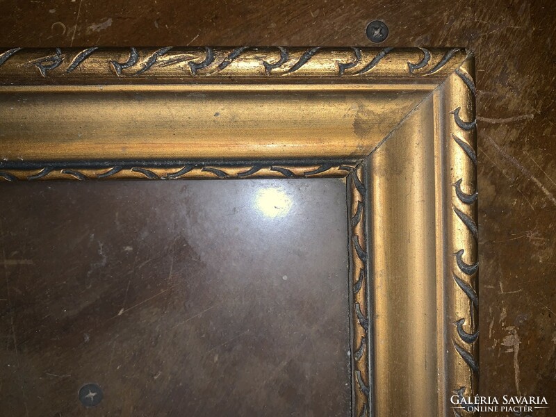 Gilded antique blondel picture frame with glass plate
