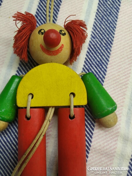 Wooden clown doll for sale! His hands and feet move