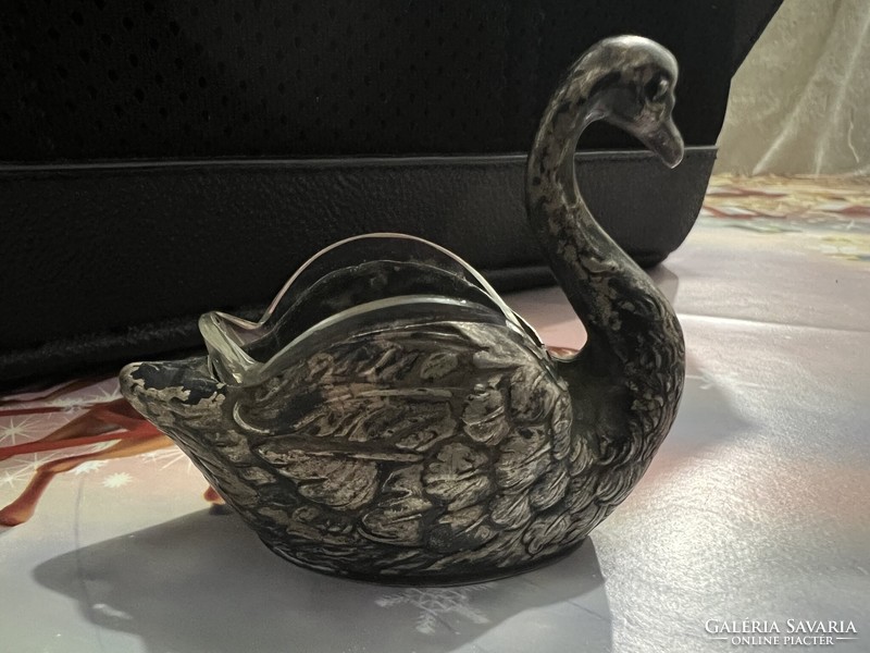 Antique silver swan