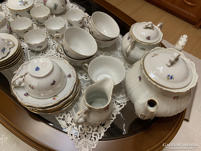 Small floral coffee and tea set from Zsolna