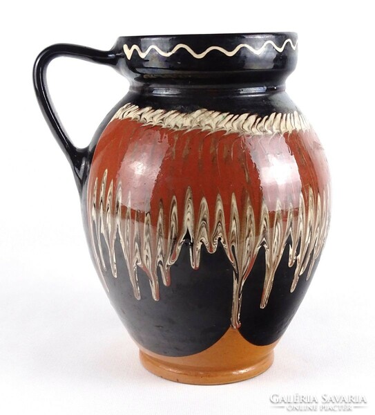 1O693 old large glazed ceramic jug 26 cm