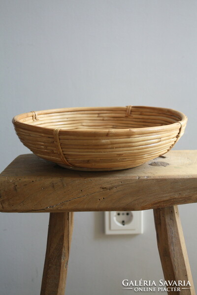 Rattan cane natural basket, storage - in good condition