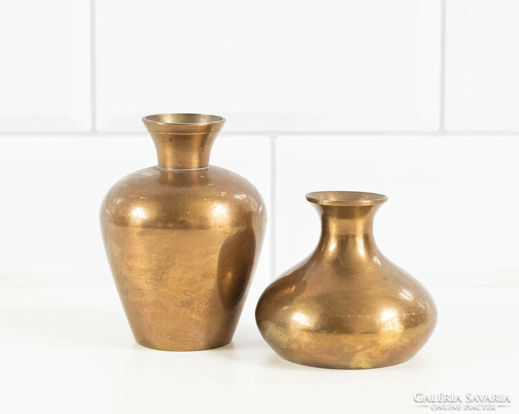 Pair of mini copper vases - handmade ornaments